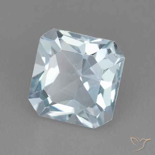 3.10 ct Blue Topaz Stone, Natural Topaz in Octagon Step Cut Shape for Sale
