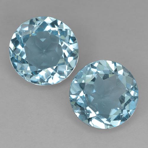 Cyan Blue Topaz Gem - 2ct Round Facet (ID: 524532)