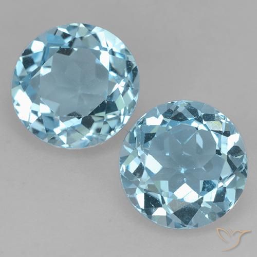 4.63ctw Natural Sky Blue Topaz, Round, VS