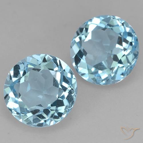 4.63 ctw Blue Topaz Stones, Natural Topaz in Round Facet Shape for Sale