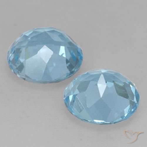 Topaz Gemstones in 8 mm (calibrated) Size for Sale, Topaz Stones in Sky Blue Color