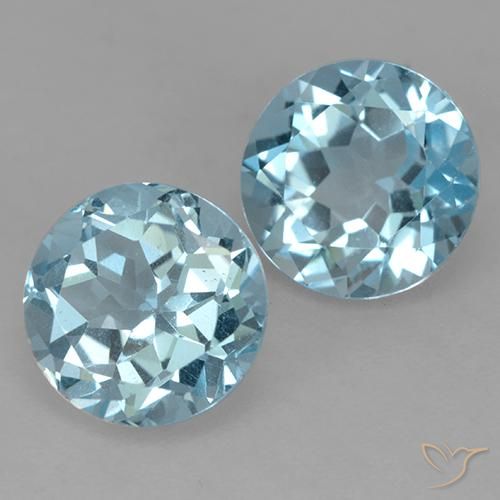4.51 ctw Blue Topaz Stones, Natural Topaz in Round Facet Shape for Sale
