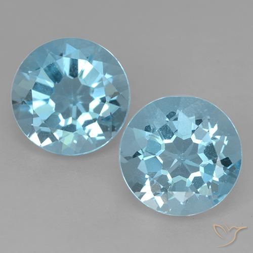 4.75 ct Swiss Blue Topaz, 8.1 mm Round Cut From Brazil, Photo A