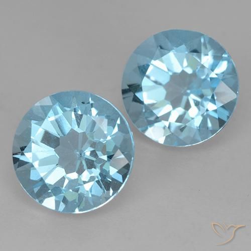 4.75 ctw Blue Topaz Stones, Natural Topaz in Round Facet Shape for Sale