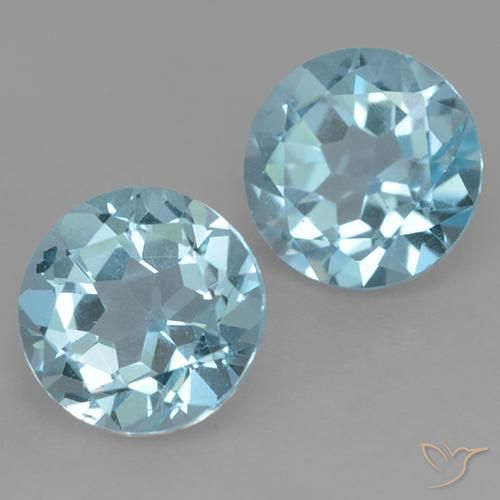 4.98 ctw Blue Topaz Stones, Natural Topaz in Round Facet Shape for Sale