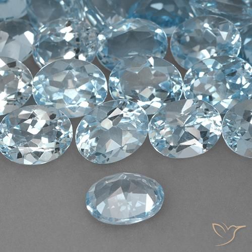 Topaz Gemstones in 9 x 7 mm (calibrated) Size for Sale, Topaz Stones in Sky Blue Color