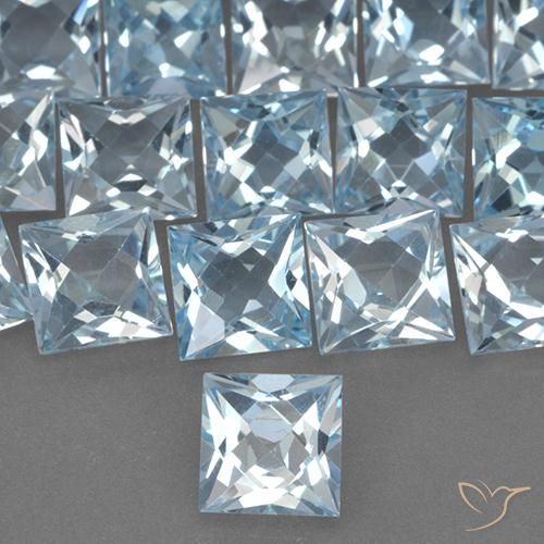 2.08ct Natural Sky Blue Topaz, Square, VVS-VS