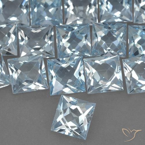 Best Sky Blue Topaz for Hoop Earrings | Princess Cut Topaz