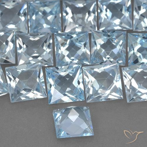 Best Sky Blue Topaz for Hoop Earrings | Princess Cut Topaz