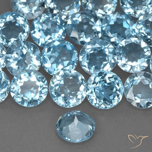 Topaz Gemstones in 8 mm (calibrated) Size for Sale, Topaz Stones in Sky Blue Color