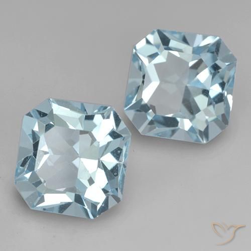 8.78 ctw Blue Topaz Stones, Natural Topaz in Octagon Facet Shape for Sale