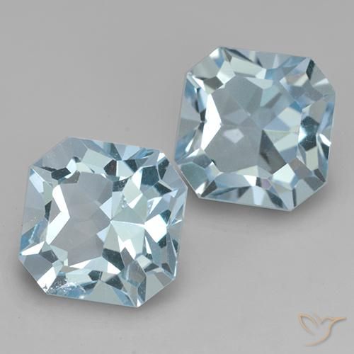 8.49 ctw Blue Topaz Stones, Natural Topaz in Octagon Facet Shape for Sale
