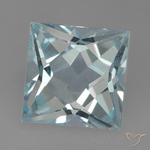 3.31ct Natural Sky Blue Topaz, Square, VVS