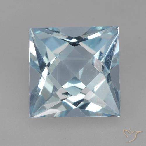 2.04ct Natural Sky Blue Topaz, Square, VVS