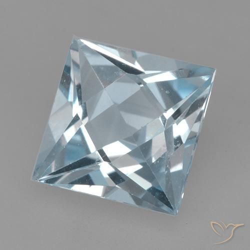 2.04 ct Blue Topaz Stone, Natural Topaz in Princess-Cut Shape for Sale