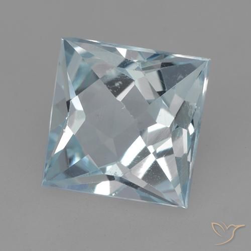 2.01 ct Blue Topaz Stone, Natural Topaz in Princess-Cut Shape for Sale