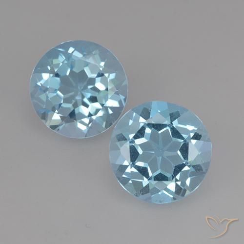 4.75 ct Sky Blue Topaz, 8.1 mm Round Cut From Brazil, Photo A