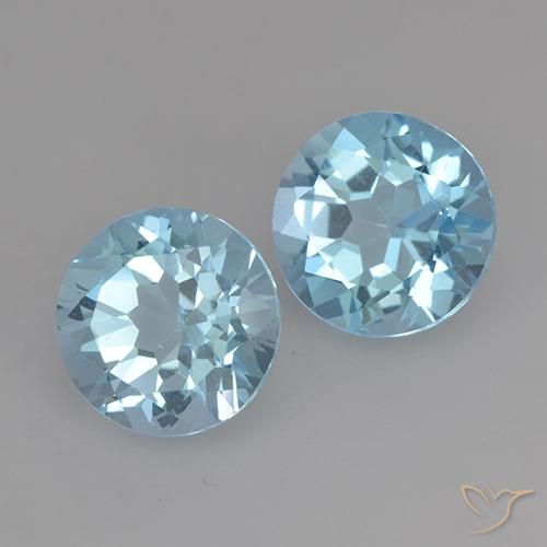 4.75 ctw Blue Topaz Stones, Natural Topaz in Round Facet Shape for Sale
