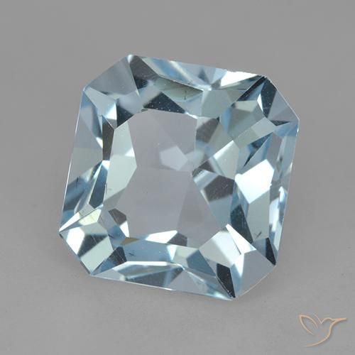 4.41 ct Blue Topaz Stone, Natural Topaz in Octagon Step Cut Shape for Sale