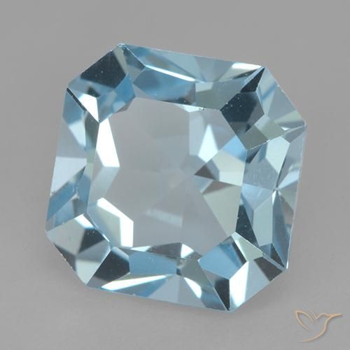4.23 ct Blue Topaz Stone, Natural Topaz in Octagon Step Cut Shape for Sale