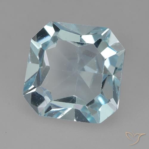 4.18 ct Blue Topaz Stone, Natural Topaz in Octagon Step Cut Shape for Sale