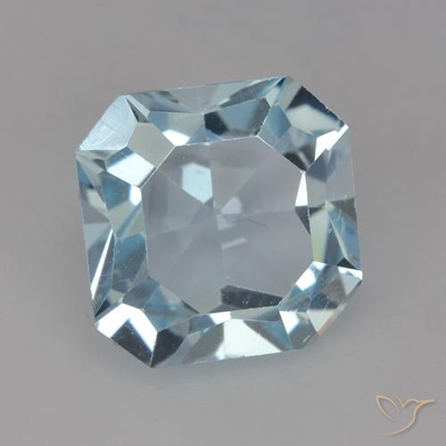 3.88 ct Blue Topaz Stone, Natural Topaz in Octagon Step Cut Shape for Sale