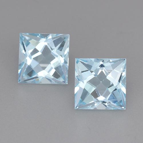 hellblau Topas Edelstein - 2.1ct Prinzess-Schliff (ID: 525125)