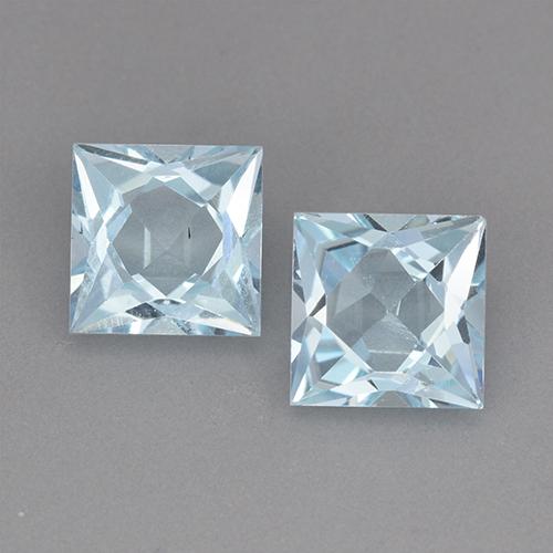 Sky Blue Topaz Gem - 2ct Princess-Cut (ID: 525127)