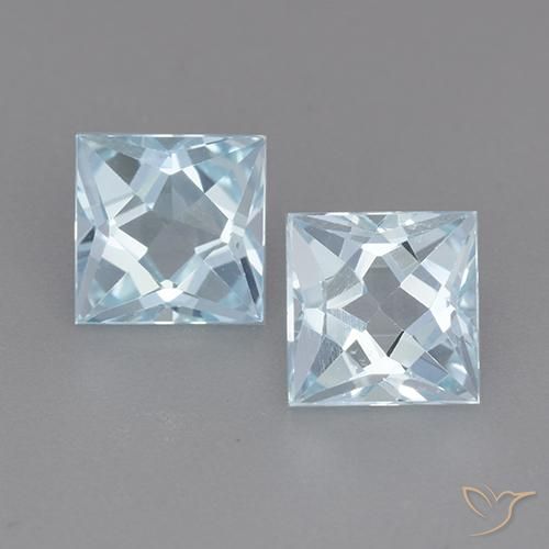 3.98 ct Sky Blue Topaz, 6.9 x 6.9 mm Princess Cut From Brazil, Photo A