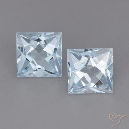 4.06ctw Natural Sky Blue Topaz, Square, VVS-VS