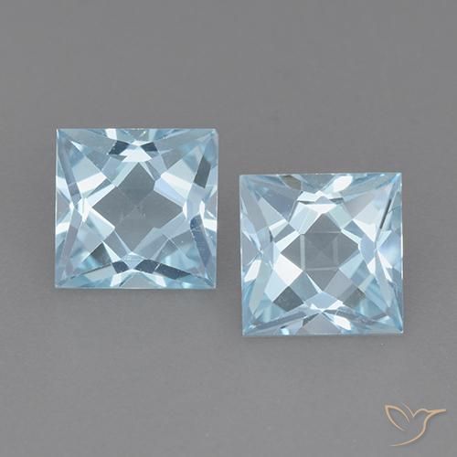 Sky Blue Topaz Gem - 1.9ct Princess-Cut (ID: 525135)