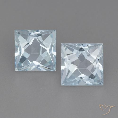 4.09ctw Natural Sky Blue Topaz, Square, VVS-VS