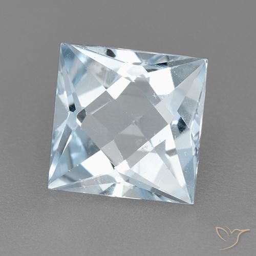 2.01 ct Blue Topaz Stone, Natural Topaz in Princess-Cut Shape for Sale