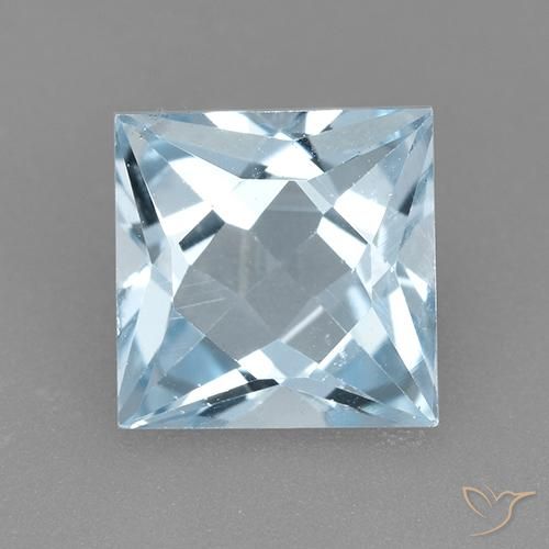 2.10ct Natural Sky Blue Topaz, Square, VVS-VS