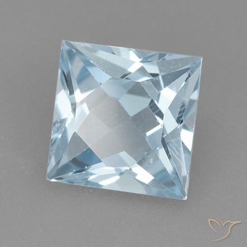 2.10 ct Blue Topaz Stone, Natural Topaz in Princess-Cut Shape for Sale
