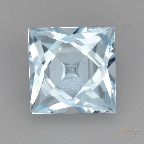 2.10ct Natural Sky Blue Topaz, Square, VVS