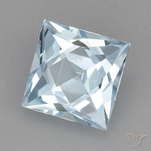 2.10 ct Blue Topaz Stone, Natural Topaz in Princess-Cut Shape for Sale
