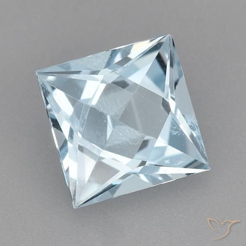 1.99 ct Blue Topaz Stone, Natural Topaz in Princess-Cut Shape for Sale