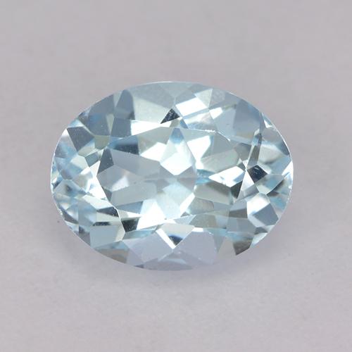 9.1 x 7.1mm Oval Facet Blue Topaz from Brazil, Weight of 2.31ct, Natural irradiated gemstone in VVS-VS Clarity, 1pc Topaz - the Color is Light Sky Blue, Mohs Hardness of 8 suitable for daily wear jewelry, Golden Stone, Photo A