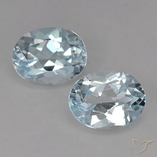 4.64 ct Sky Blue Topaz, 9.1 x 7.1 mm Oval Cut From Brazil, Photo A