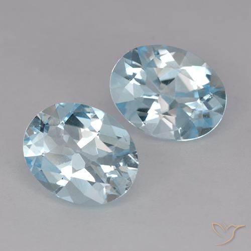 4.06 ctw Blue Topaz Stones, Natural Topaz in Oval Facet Shape for Sale