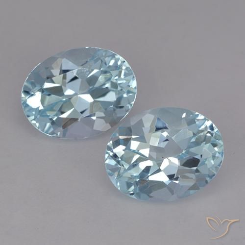 4.96 ct Sky Blue Topaz, 9.2 x 7.2 mm Oval Cut From Brazil, Photo A