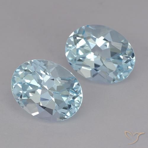 4.96 ctw Blue Topaz Stones, Natural Topaz in Oval Facet Shape for Sale
