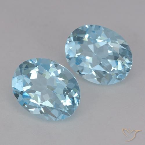 4.73 ctw Blue Topaz Stones, Natural Topaz in Oval Facet Shape for Sale