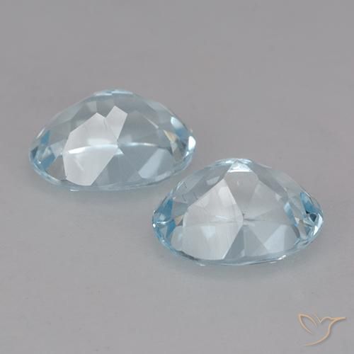 Topaz Gemstones in 9 x 7 mm (calibrated) Size for Sale, Topaz Stones in Sky Blue Color