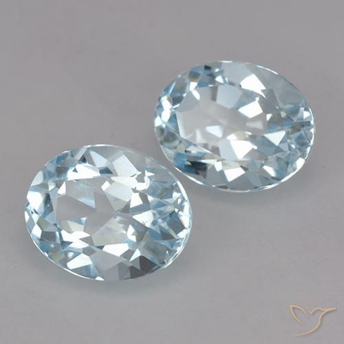 5.10 ctw Blue Topaz Stones, Natural Topaz in Oval Facet Shape for Sale