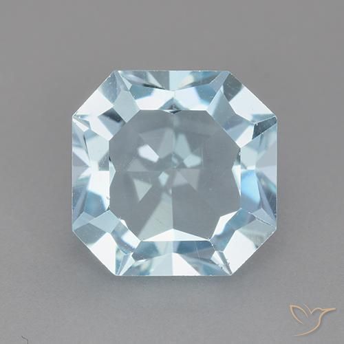 3.94ct Natural Sky Blue Topaz, Emerald Cut, VVS-VS