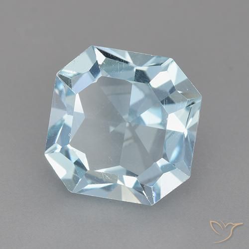 3.94 ct Blue Topaz Stone, Natural Topaz in Octagon Facet Shape for Sale