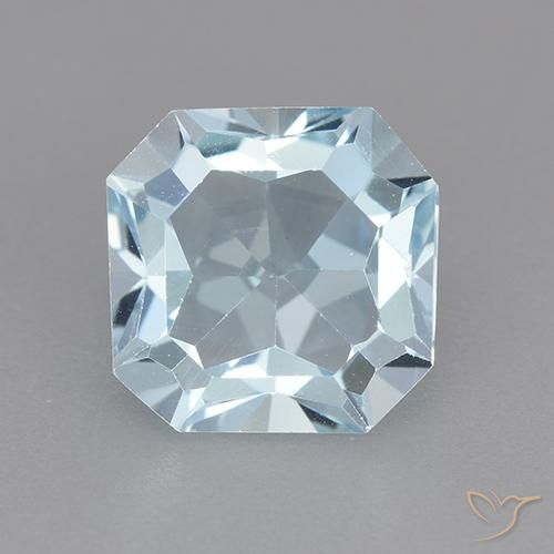 4.22ct Natural Sky Blue Topaz, Emerald Cut, VVS