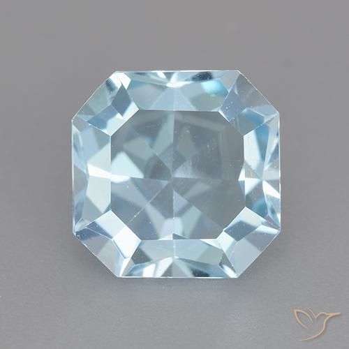 4.13ct Natural Sky Blue Topaz, Emerald Cut, VVS